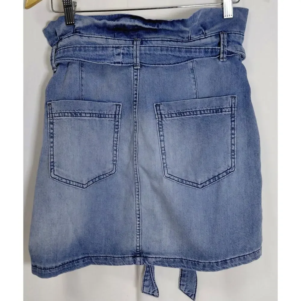 Free People Blue Mini Denim Casual Skirt Women Size 8